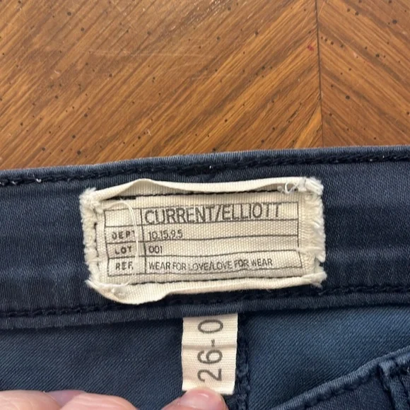 Current/Elliot the Soho ankle zip stiletto navy coated jeans size 26 28” inseam - Picture 6 of 12